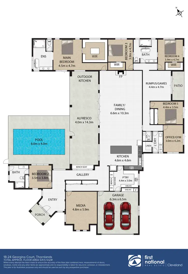 Floorplan of Homely rural property listing, 18-24 Georgina Court, Thornlands QLD 4164