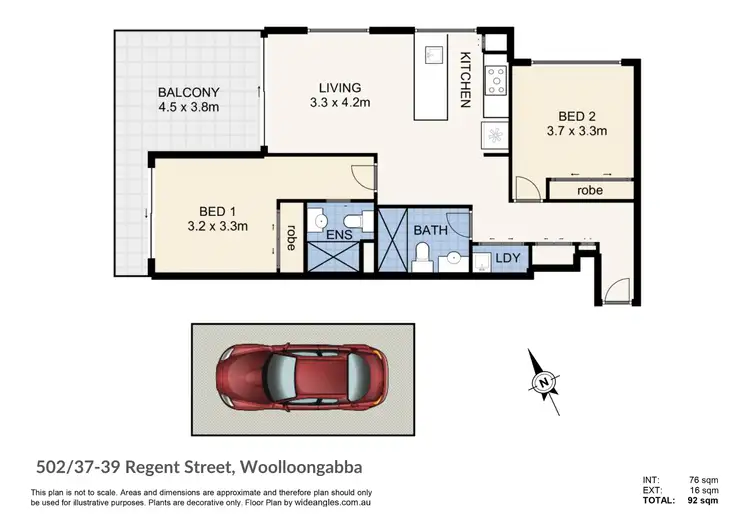 Floorplan of Homely apartment listing, 502/37-39 Regent Street, Woolloongabba QLD 4102