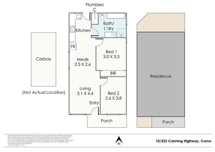 Floorplan of Homely apartment listing, 10/322 Canning Highway, Como WA 6152
