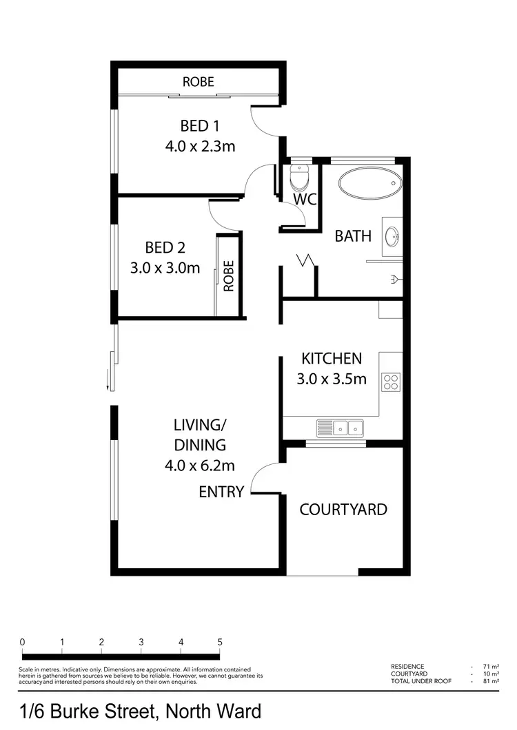 Floorplan of Homely unit listing, 1/6 Burke Street, North Ward QLD 4810