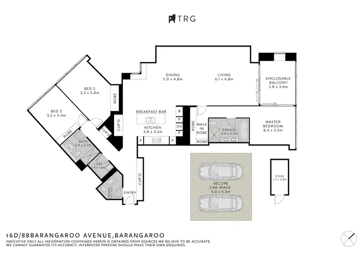 Floorplan of Homely apartment listing, 16D/88 Barangaroo Avenue, Barangaroo NSW 2000