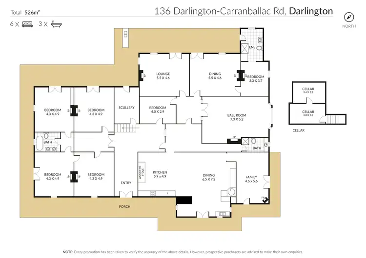 Floorplan of Homely rural property listing, 136 Darlington-Carranballac Road, Darlington VIC 3271