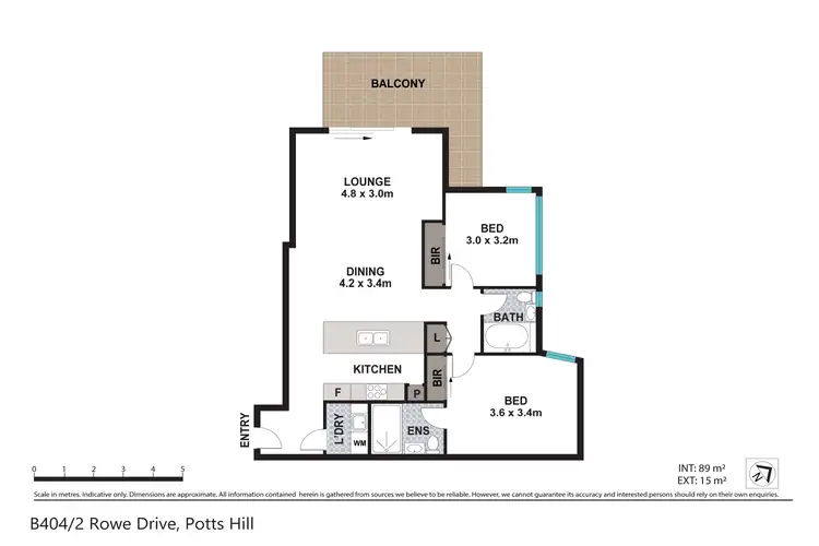 Floorplan of Homely unit listing, 404B/2 Rowe Drive, Potts Hill NSW 2143