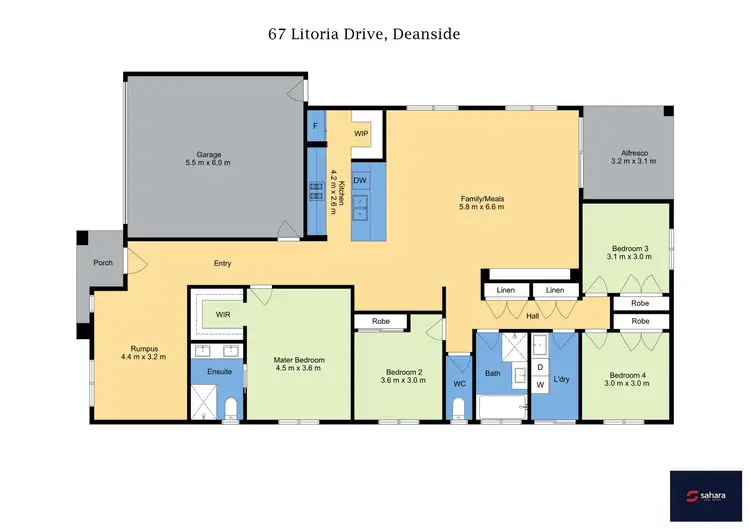 Floorplan of Homely house listing, 67 Litoria Drive, Deanside VIC 3336