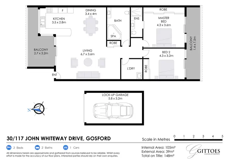 Floorplan of Homely unit listing, 30/117 John Whiteway Drive, Gosford NSW 2250