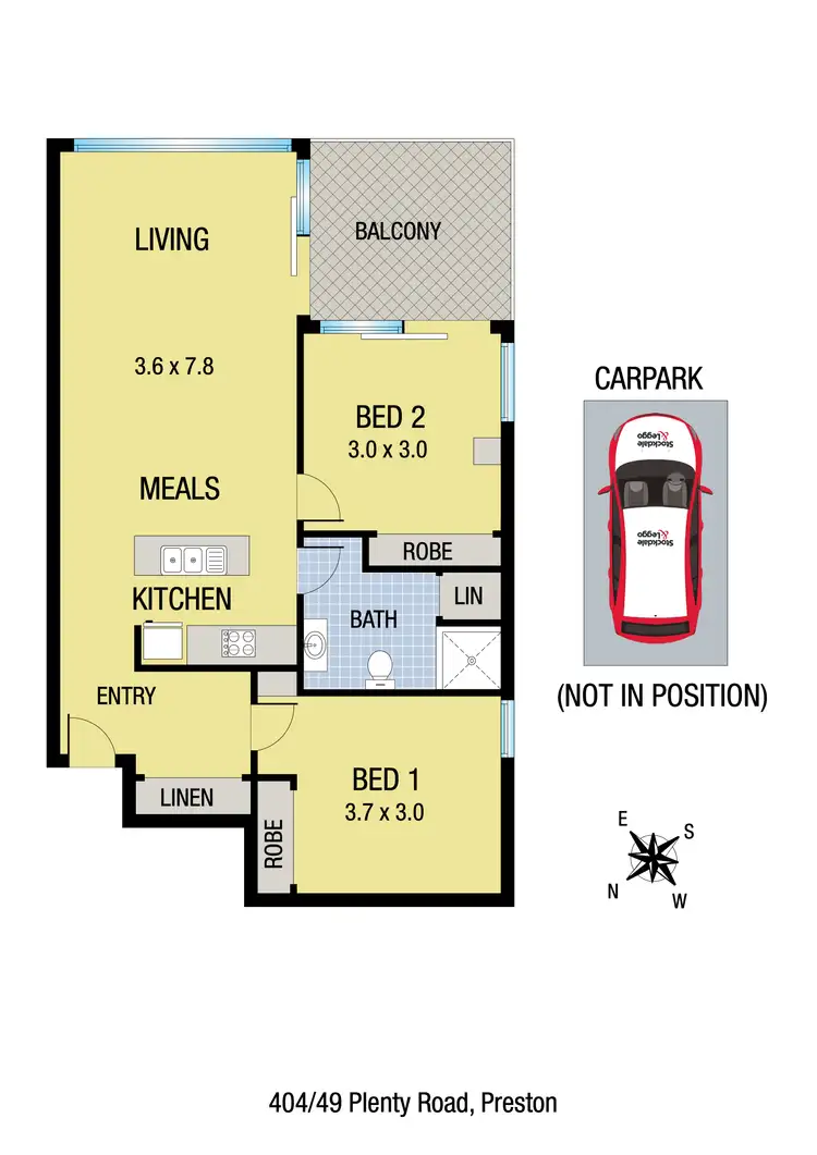 Floorplan of Homely unit listing, 404/49 Plenty Road, Preston VIC 3072