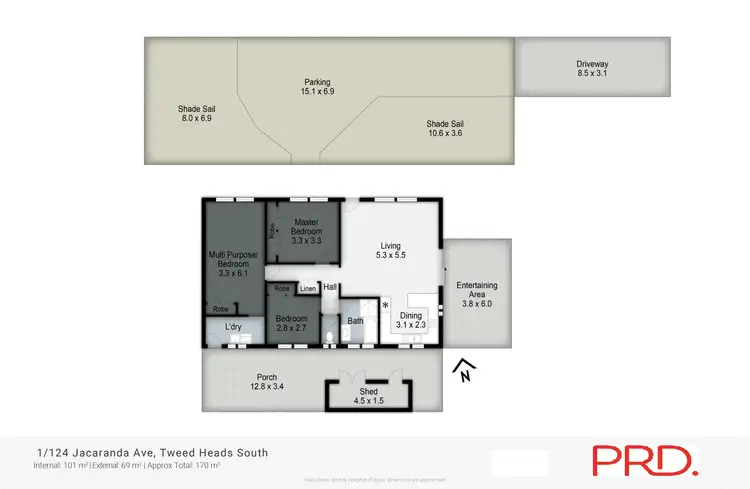 Floorplan of Homely semi-detached listing, 1/124 Jacaranda Avenue, Tweed Heads West NSW 2485