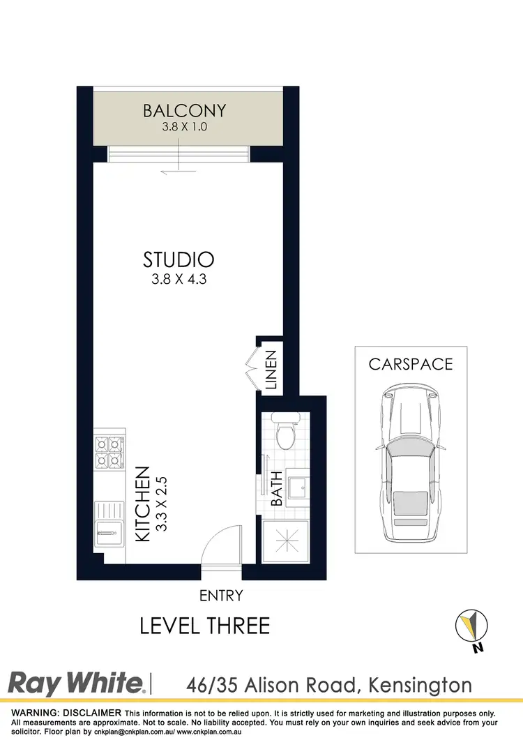 Floorplan of Homely studio listing, 46/35 Alison Road, Kensington NSW 2033