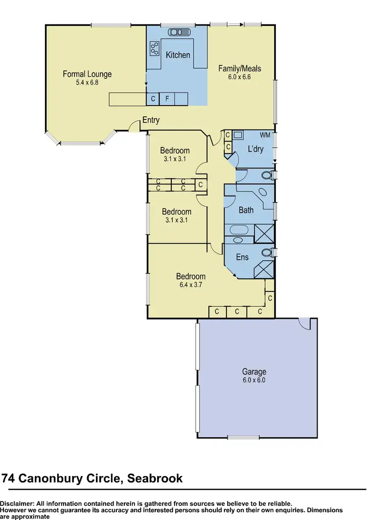 Floorplan of Homely house listing, 74 Canonbury Circle, Seabrook VIC 3028