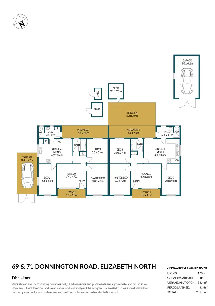 Floorplan of Homely house listing, 69 & 71 Donnington Road, Elizabeth North SA 5113