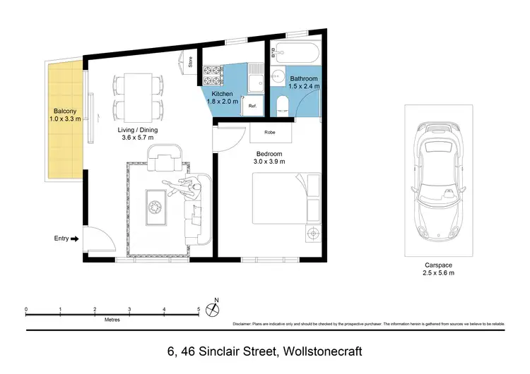 Floorplan of Homely apartment listing, 6/46 Sinclair Street, Wollstonecraft NSW 2065