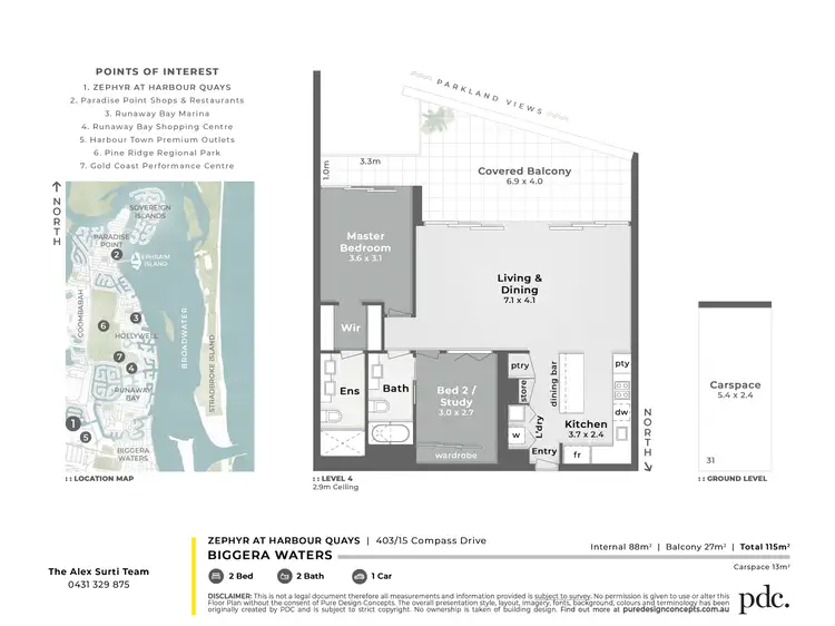 Floorplan of Homely apartment listing, 403/15 Compass Drive, Biggera Waters QLD 4216