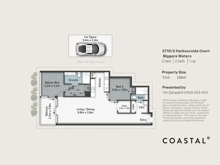 Floorplan of Homely apartment listing, 5710/5 Harbour Side Court, Biggera Waters QLD 4216
