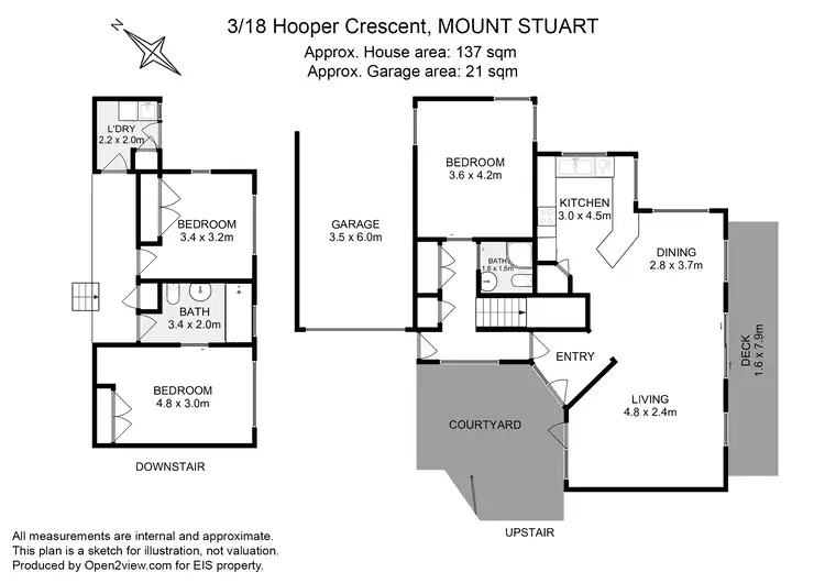 Floorplan of Homely townhouse listing, 3/18 Hooper Crescent, Mount Stuart TAS 7000