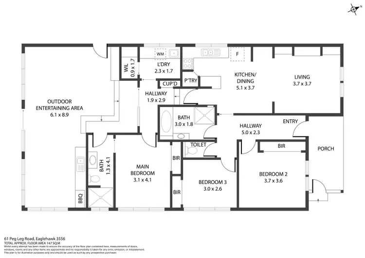 Floorplan of Homely house listing, 61 Loddon Valley Hwy, Eaglehawk VIC 3556