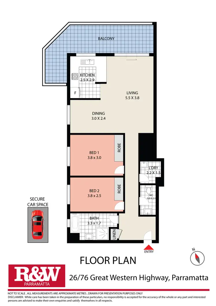 Floorplan of Homely unit listing, 26/76 Great Western Highway, Parramatta NSW 2150