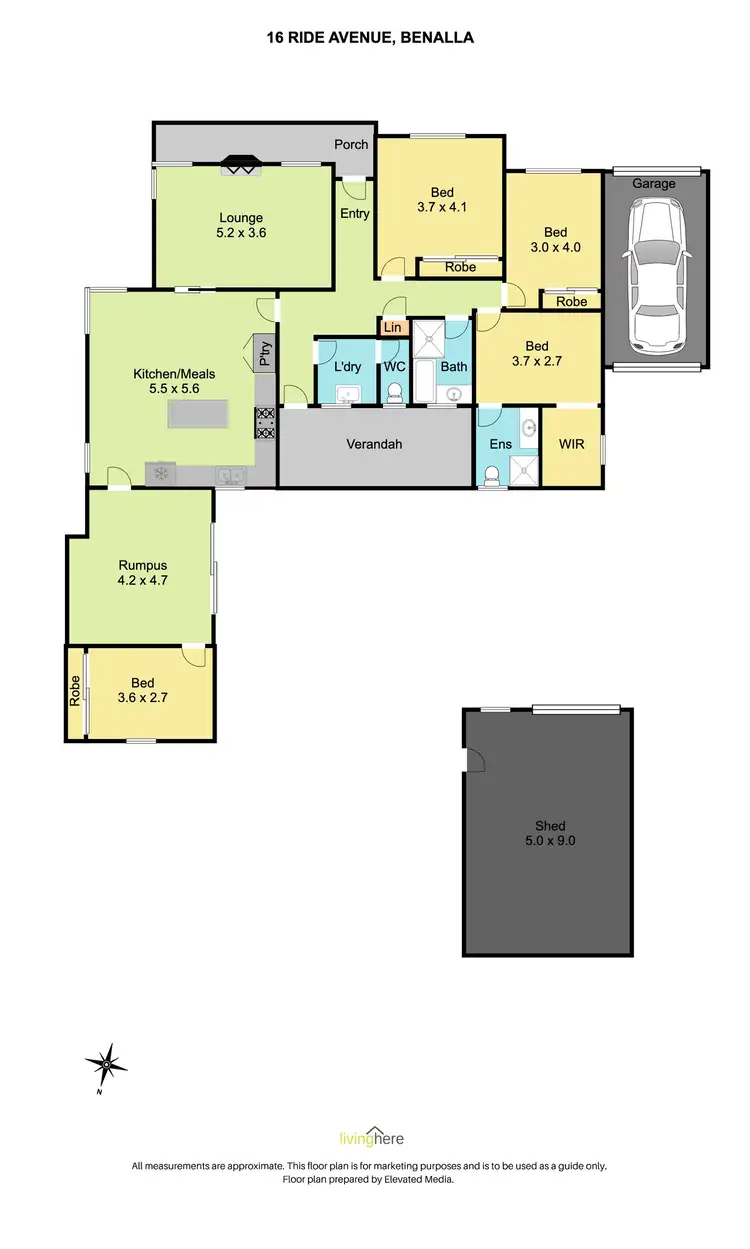 Floorplan of Homely house listing, 16 Ride Avenue, Benalla VIC 3672