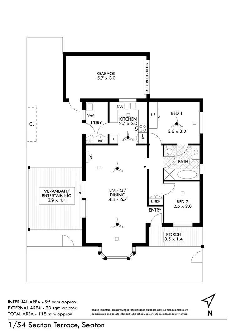 Floorplan of Homely unit listing, 1/54 Seaton Terrace, Seaton SA 5023