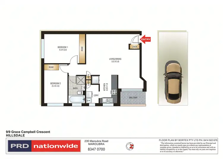 Floorplan of Homely unit listing, 9/9 Grace Campbell Crescent, Hillsdale NSW 2036