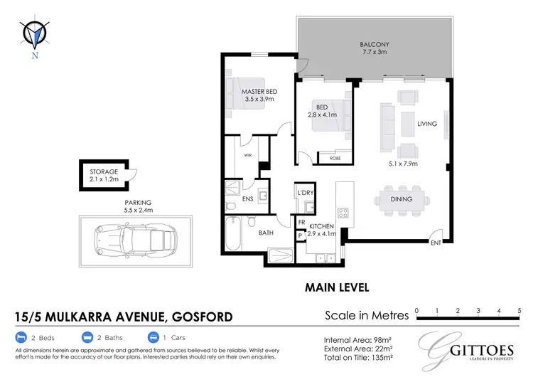 Floorplan of Homely apartment listing, 15/5 Mulkarra Avenue, Gosford NSW 2250