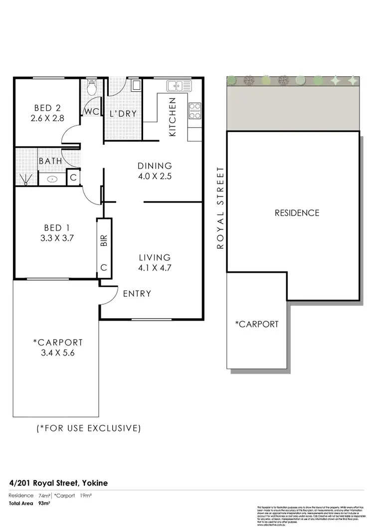 Floorplan of Homely villa listing, 4/201 Royal Street, Yokine WA 6060