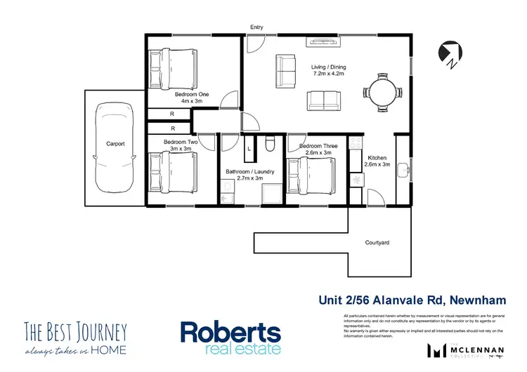 Floorplan of Homely unit listing, 2/56 Alanvale Road, Newnham TAS 7248