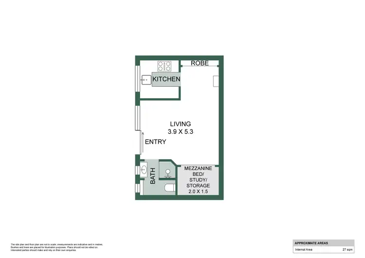 Floorplan of Homely studio listing, 5/15 Eric Street, Cottesloe WA 6011