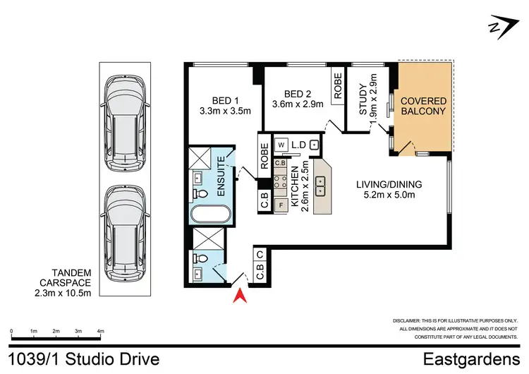 Floorplan of Homely unit listing, 1039/1 Studio Drive, Eastgardens NSW 2036