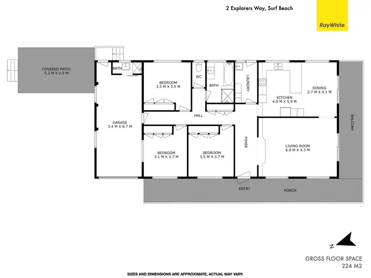 Floorplan of Homely house listing, 2 Explorers Way, Surf Beach NSW 2536