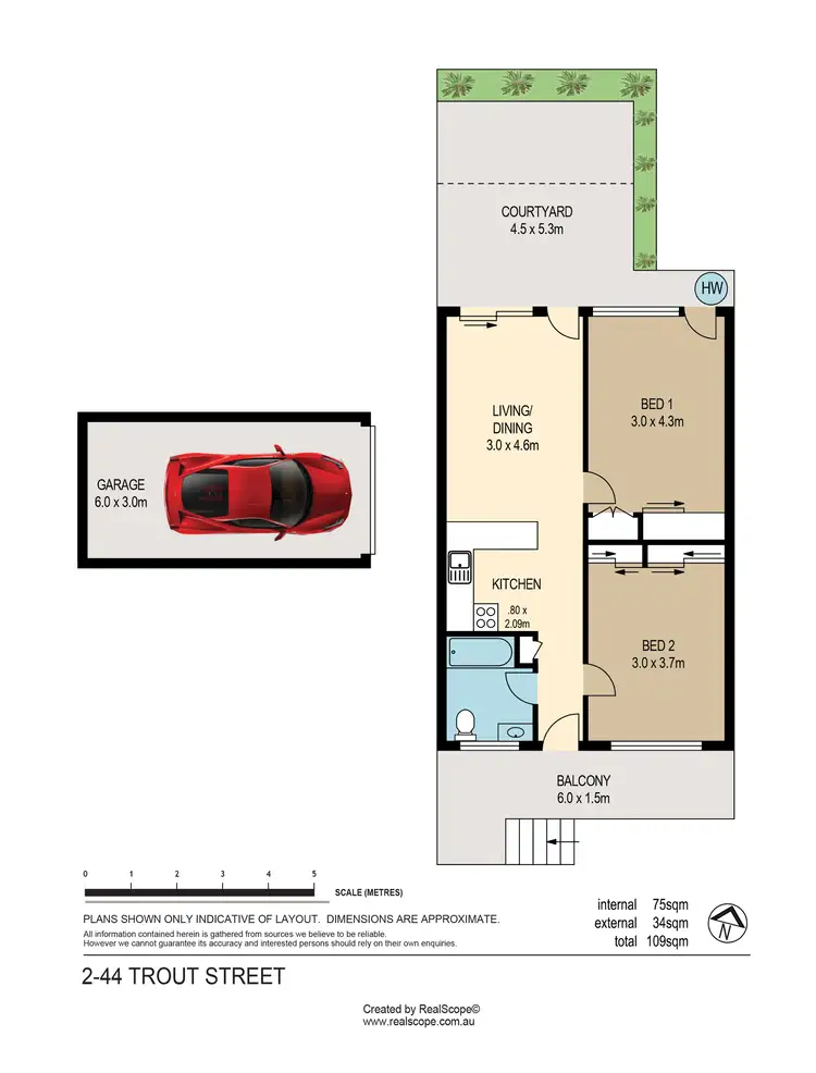 Floorplan of Homely unit listing, 2/44 Trout Street, Ashgrove QLD 4060