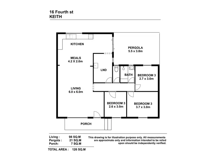 Floorplan of Homely house listing, 16 Fourth Street, Keith SA 5267