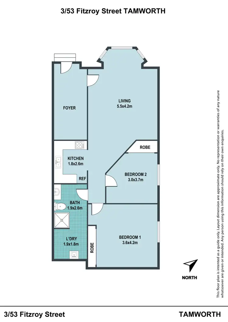 Floorplan of Homely unit listing, 3/53 Fitzroy Street, Tamworth NSW 2340