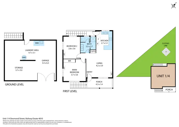 Floorplan of Homely block of units listing, 4 Desmond Street, Railway Estate QLD 4810