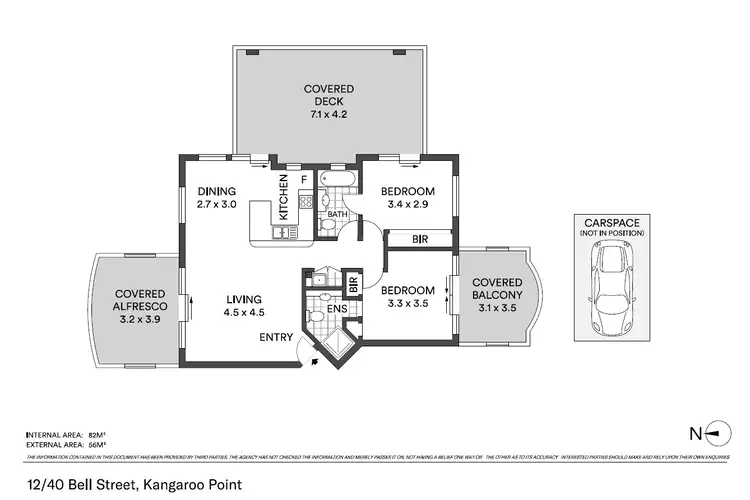 Floorplan of Homely apartment listing, 12/40 Bell Street, Kangaroo Point QLD 4169