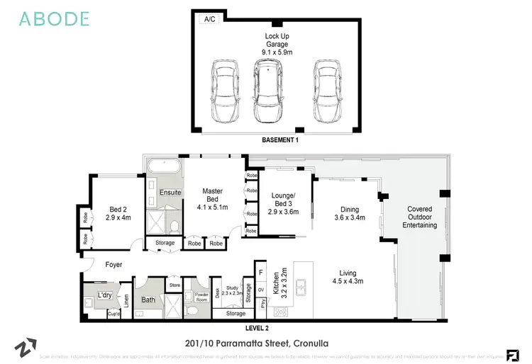 Floorplan of Homely apartment listing, 201/10 Parramatta Street, Cronulla NSW 2230