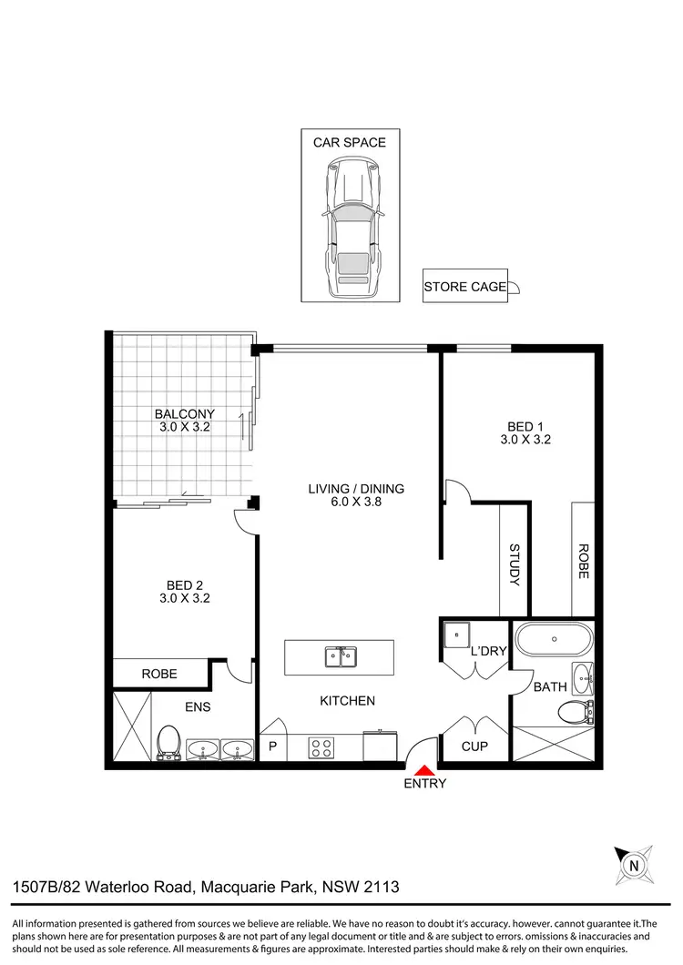 Floorplan of Homely apartment listing, 1507B/82 Waterloo Road, Macquarie Park NSW 2113