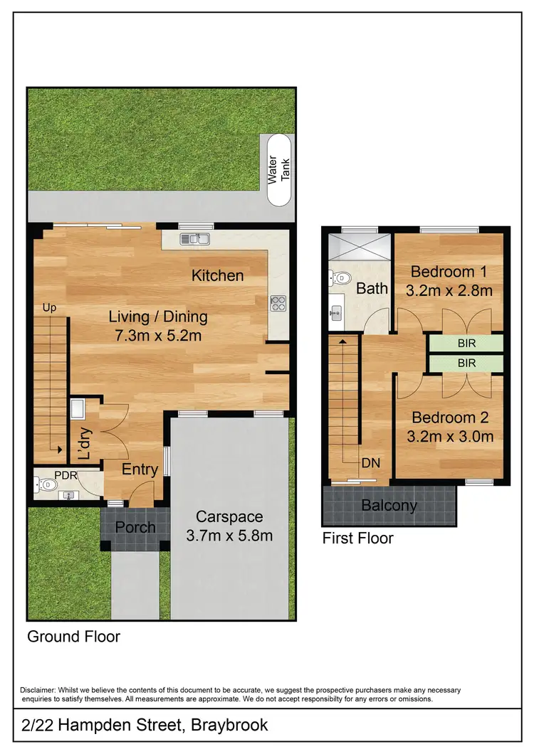 Floorplan of Homely townhouse listing, 2/1 Morgan Street, Braybrook VIC 3019