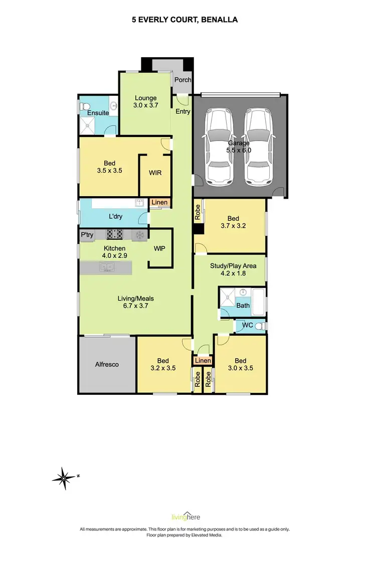 Floorplan of Homely house listing, 5 Everly Court, Benalla VIC 3672