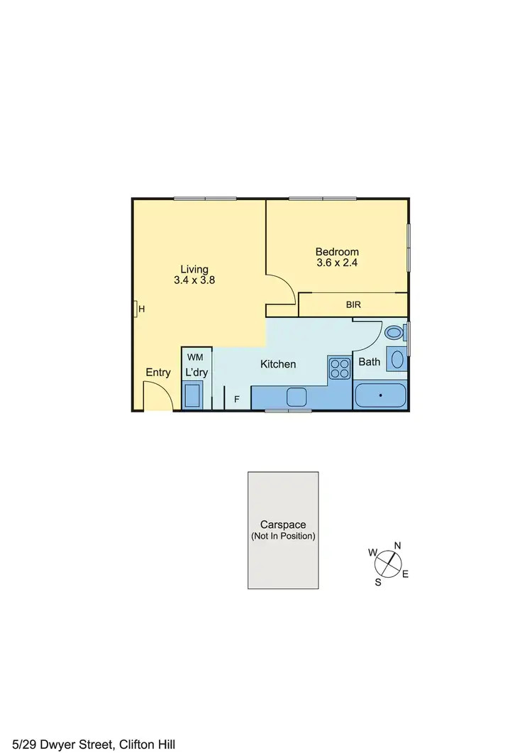 Floorplan of Homely apartment listing, 5/29 Dwyer Street, Clifton Hill VIC 3068