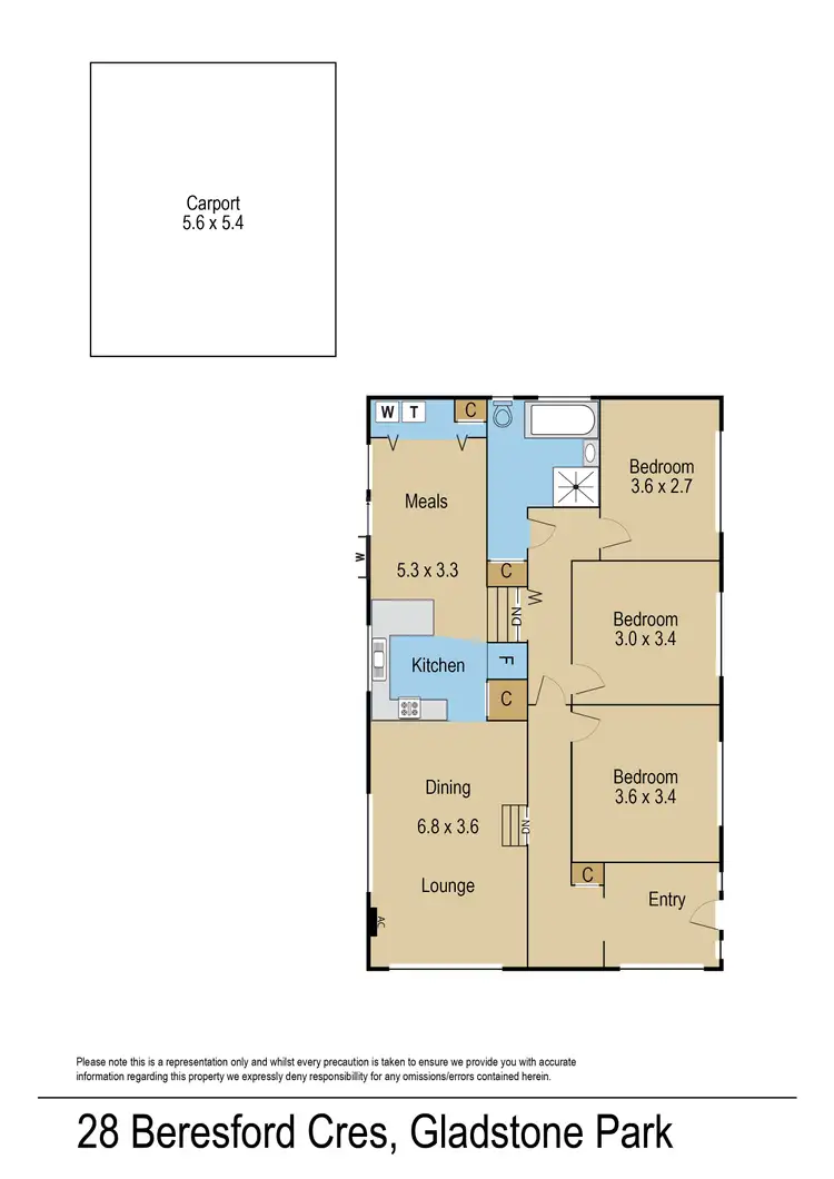 Floorplan of Homely house listing, 28 Beresford Crescent, Gladstone Park VIC 3043