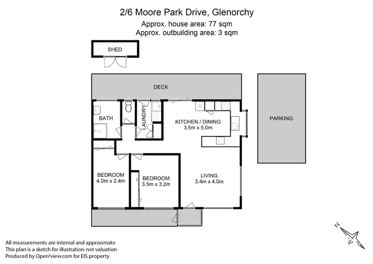 Floorplan of Homely unit listing, 2/6 Moore Park Drive, Glenorchy TAS 7010