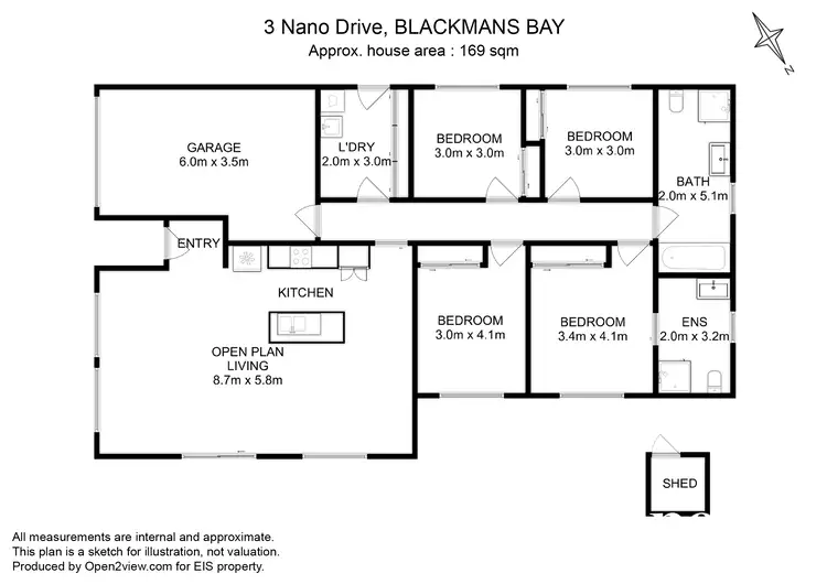 Floorplan of Homely house listing, 3 Nano Drive, Blackmans Bay TAS 7052
