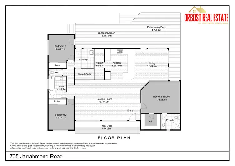 Floorplan of Homely house listing, 705 Jarrahmond Road, Orbost VIC 3888