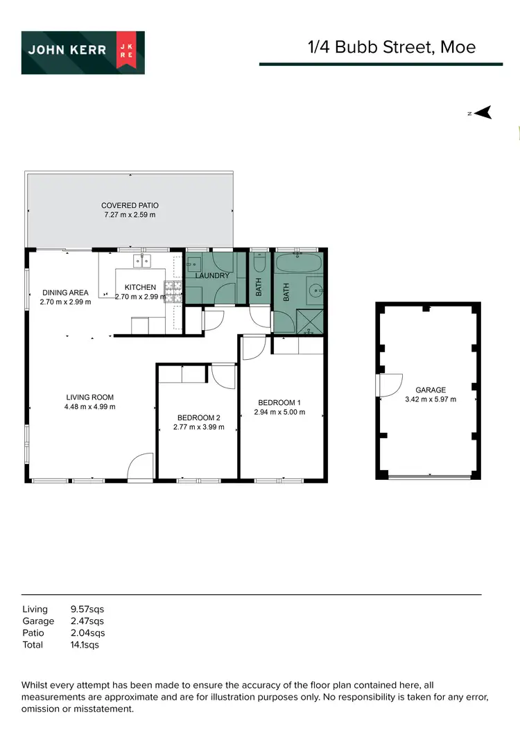 Floorplan of Homely unit listing, 1/4 Bubb Street, Moe VIC 3825