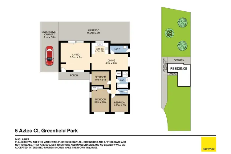 Floorplan of Homely house listing, 5 Aztec Close, Greenfield Park NSW 2176