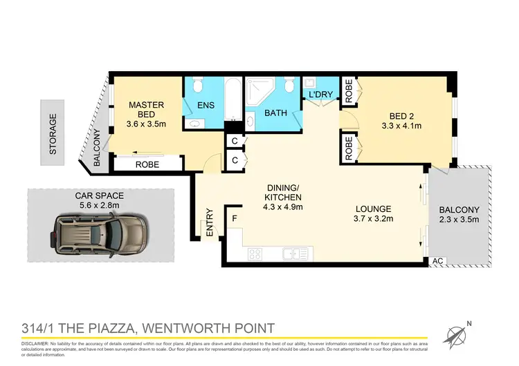 Floorplan of Homely apartment listing, 314/1 The Piazza, Wentworth Point NSW 2127