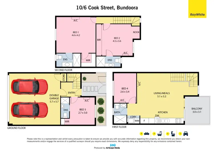 Floorplan of Homely townhouse listing, 6/10 Cook Street, Bundoora VIC 3083