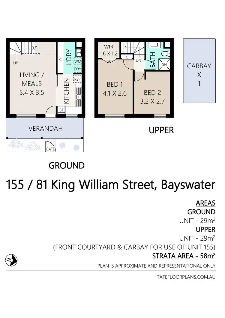 Floorplan of Homely townhouse listing, 155/81 King William Street, Bayswater WA 6053