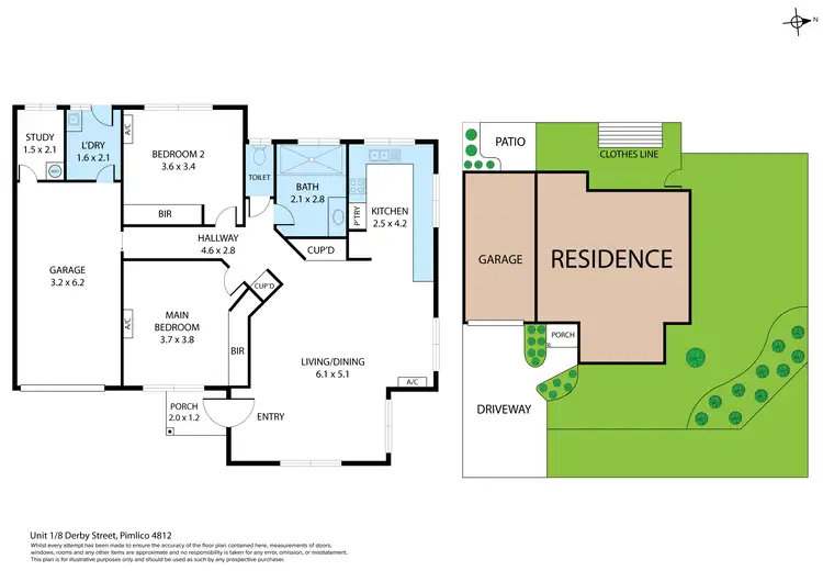 Floorplan of Homely unit listing, 1/8 Derby Street, Pimlico QLD 4812
