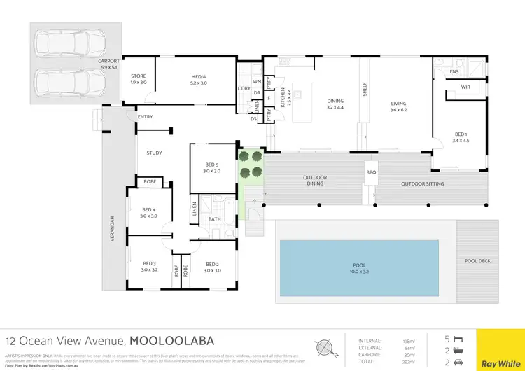Floorplan of Homely house listing, 12 Ocean View Avenue, Mooloolaba QLD 4557